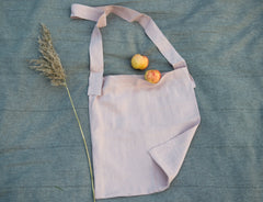 Pale Pink crossbody linen bag