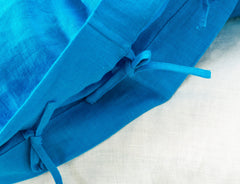 Sky Blue linen bedding set with ties