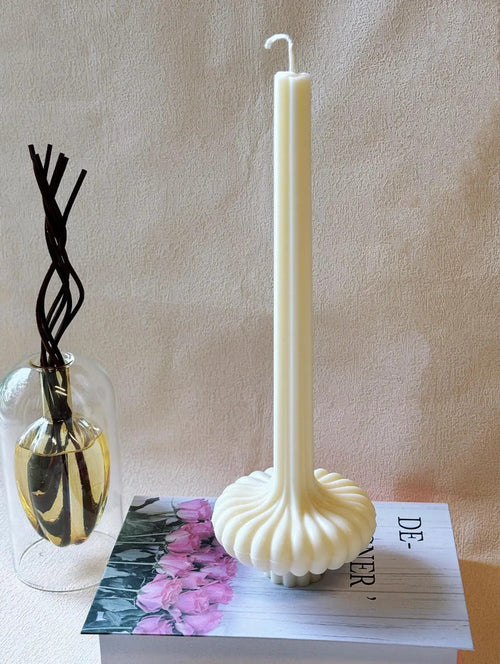 Elegant Latern Pillar Soy Wax Sculpture Candle • Home Decor • Unique