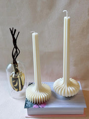 Elegant Latern Pillar Soy Wax Sculpture Candle • Home Decor • Unique