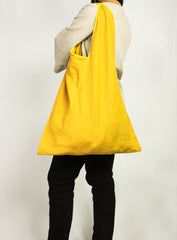 Lemon linen triangle bag