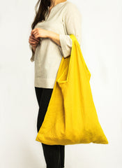 Lemon linen triangle bag