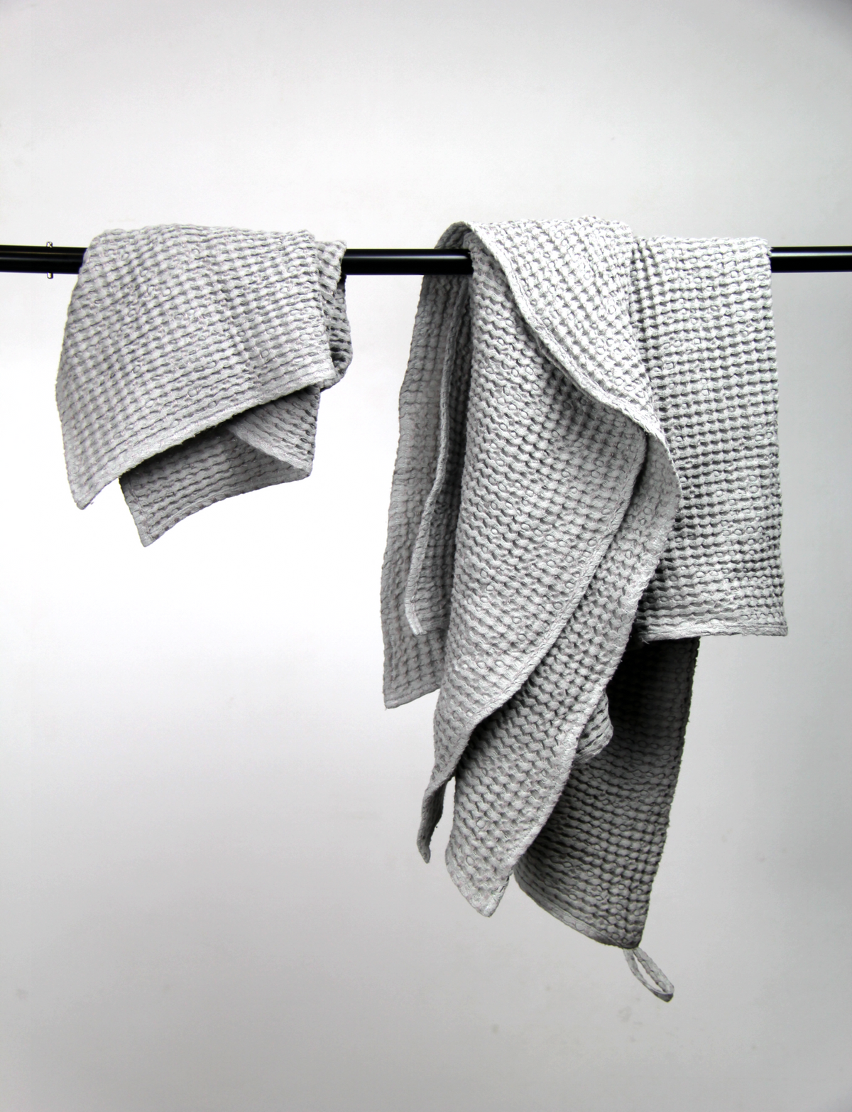 Light Grey linen waffle towels set