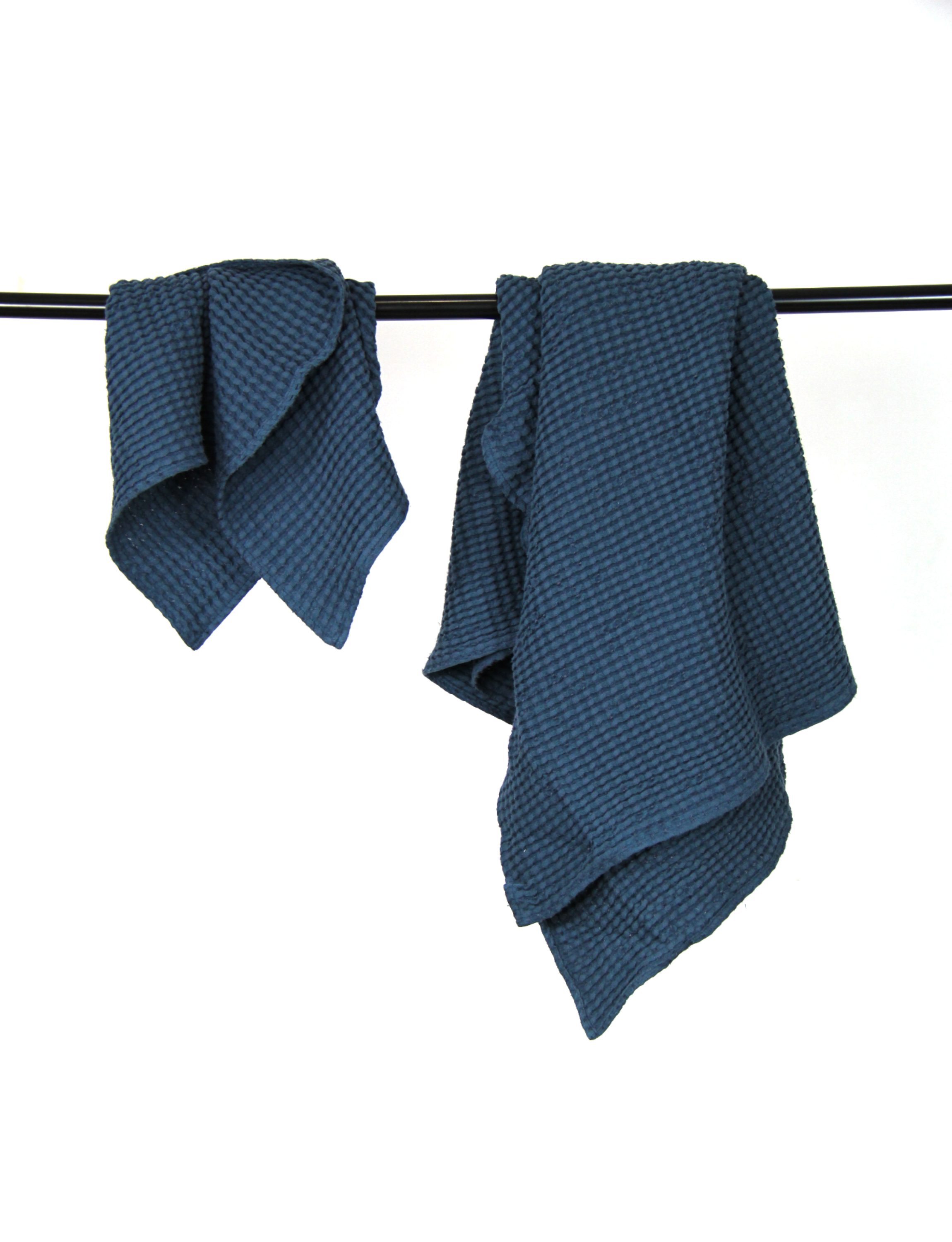 Navy Blue linen waffle towel