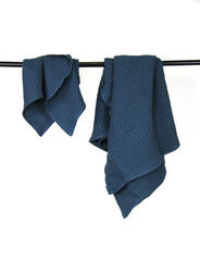 Navy Blue linen waffle towels set