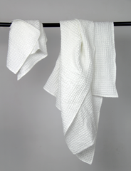 White linen waffle towel