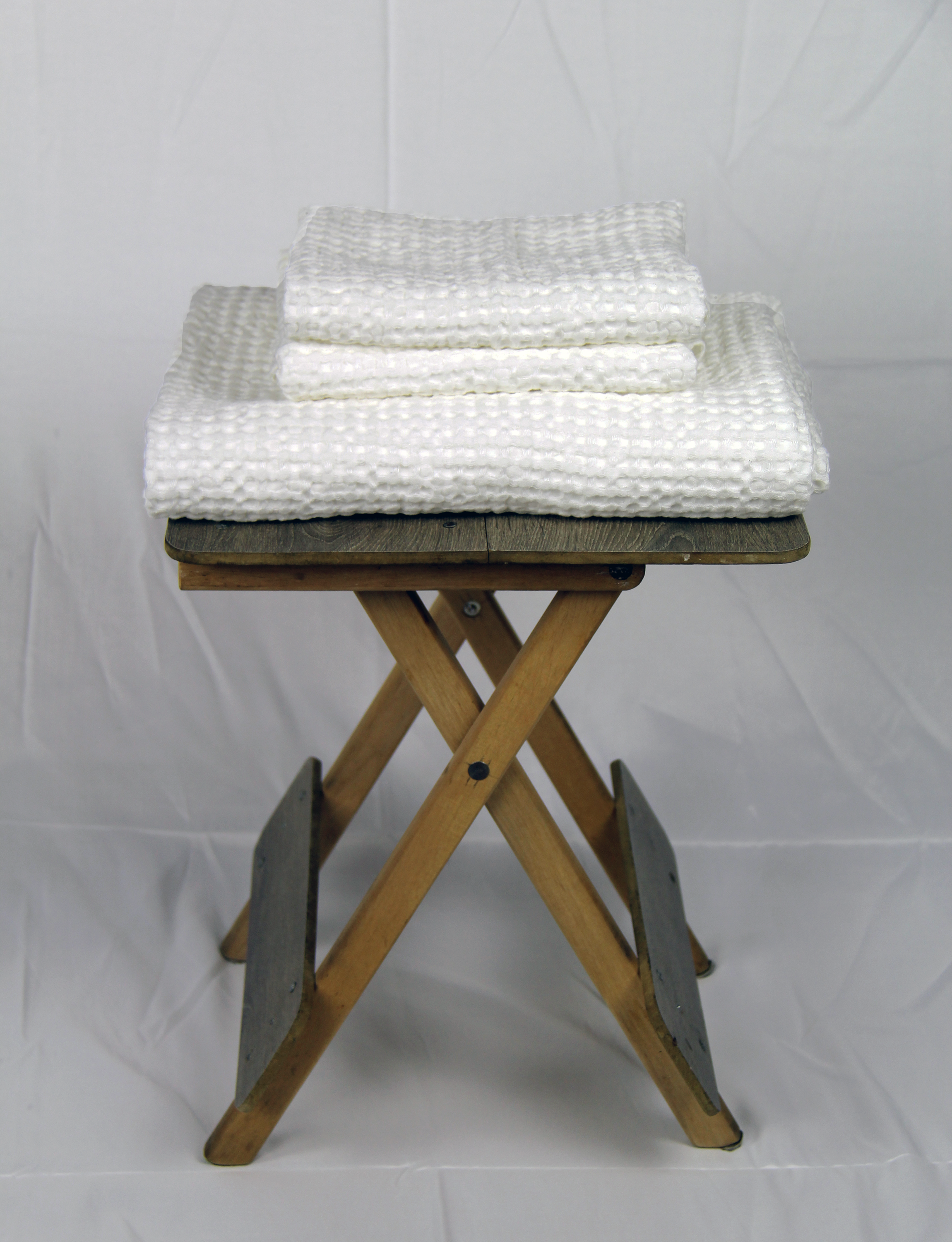 White linen waffle towel