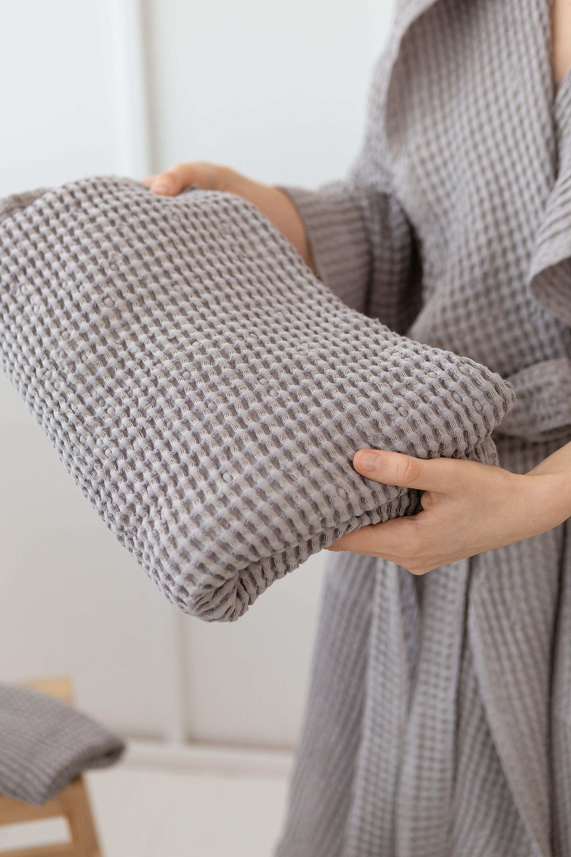 Navy Blue linen waffle towel