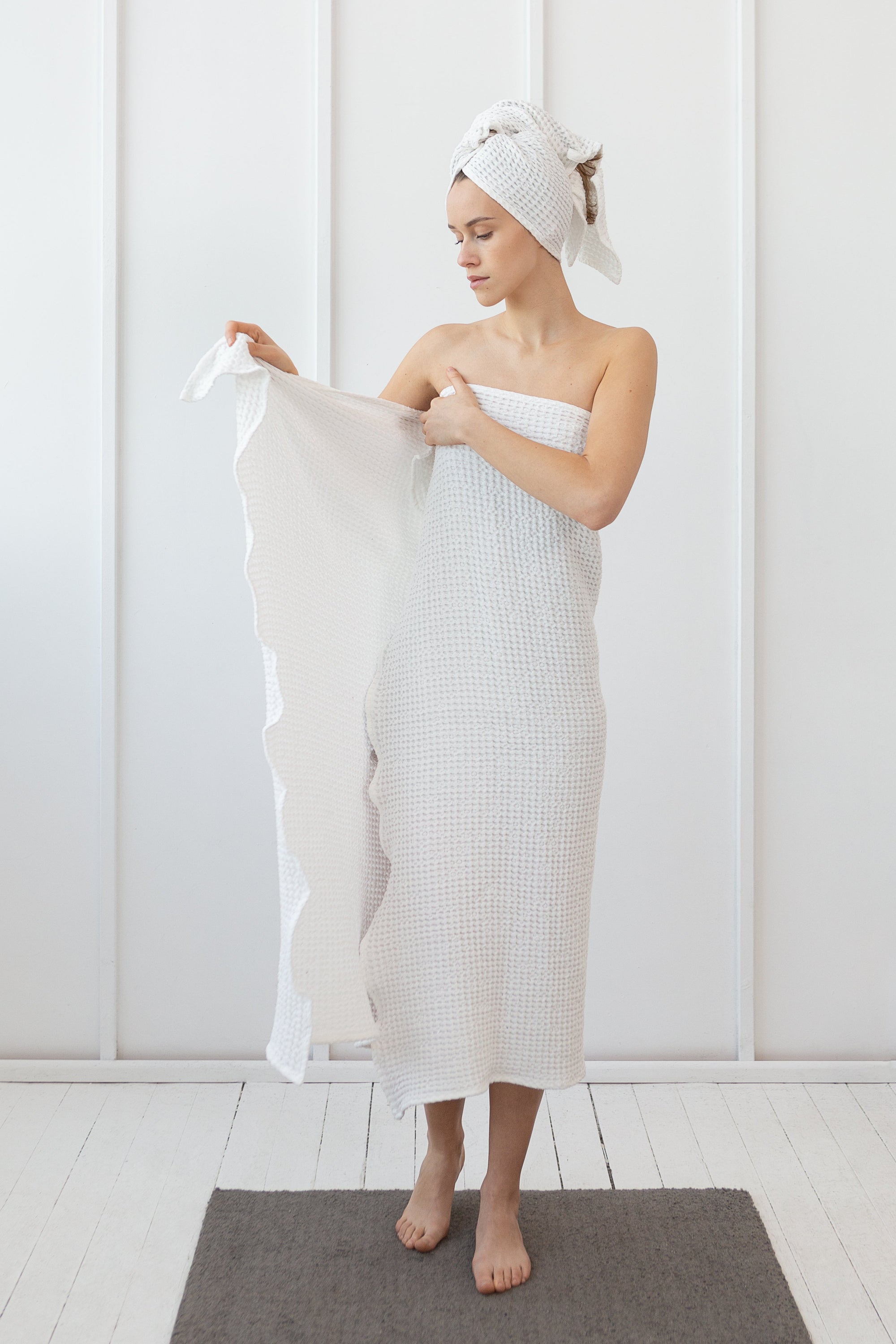 Amber waffle linen towel