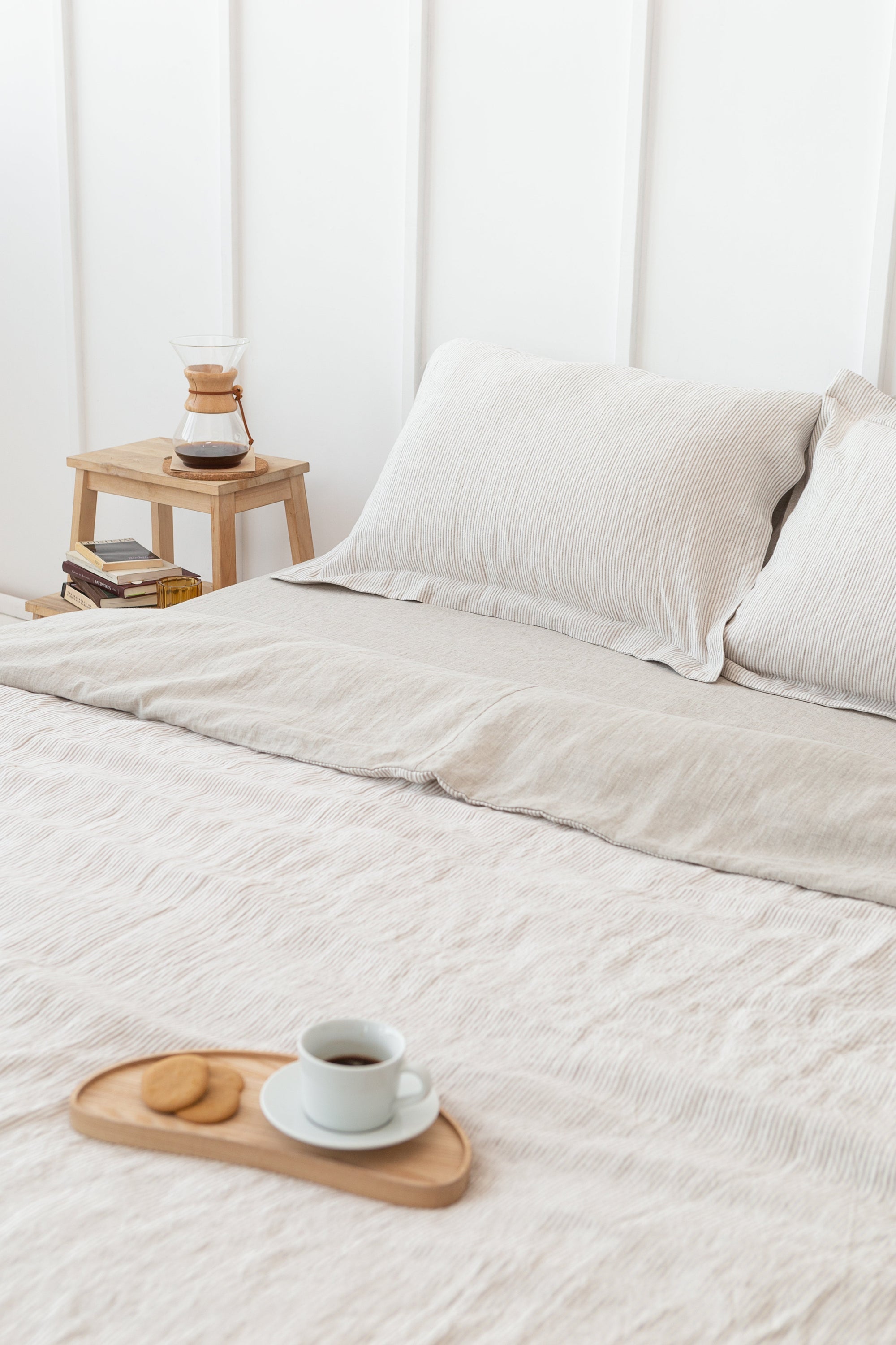 Linen Sham Pillowcase in Light Grey