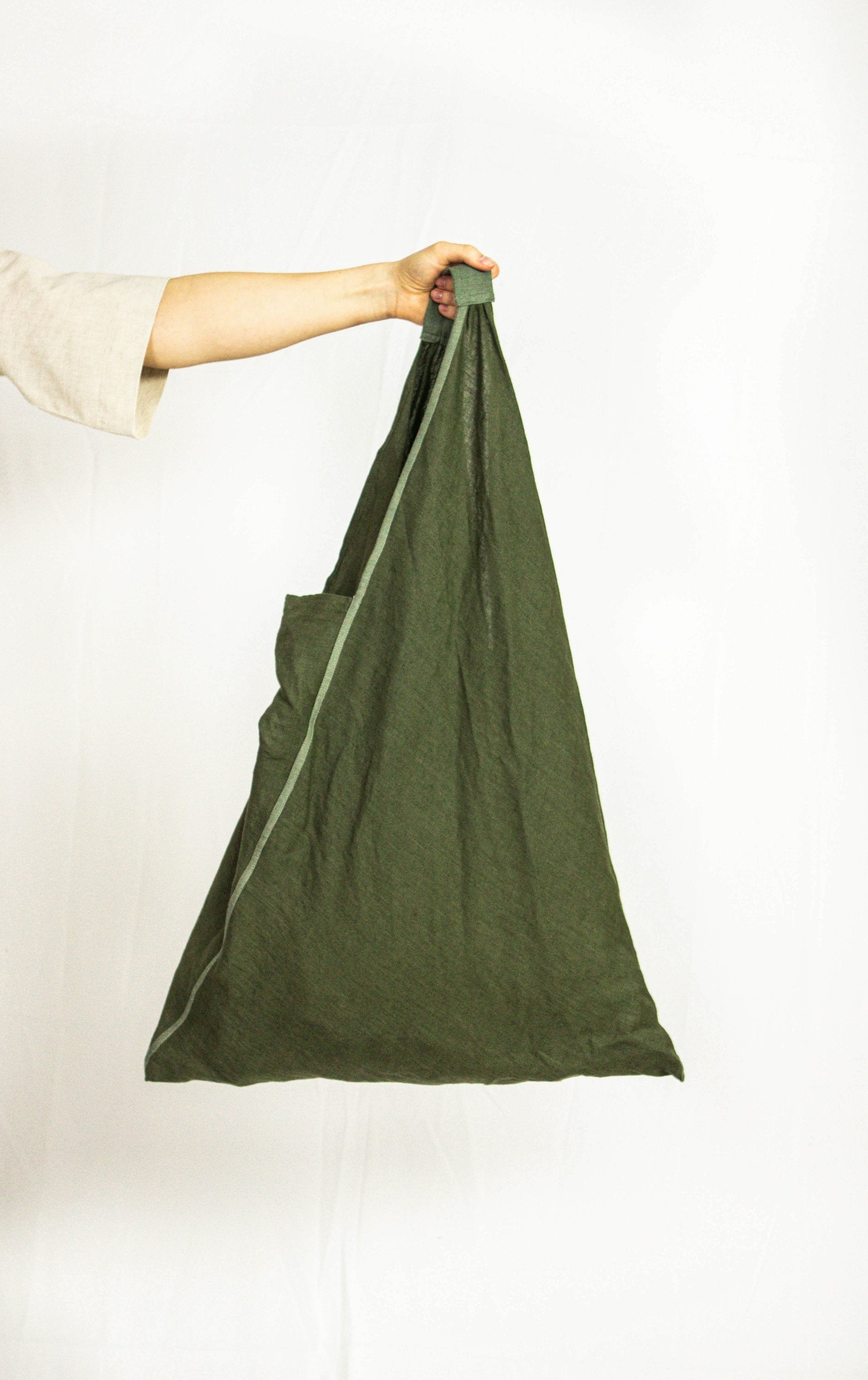 Lemon linen triangle bag