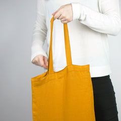 Greyish Mint linen tote bag