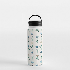 Colorful Flower Handle Lid Water Bottle