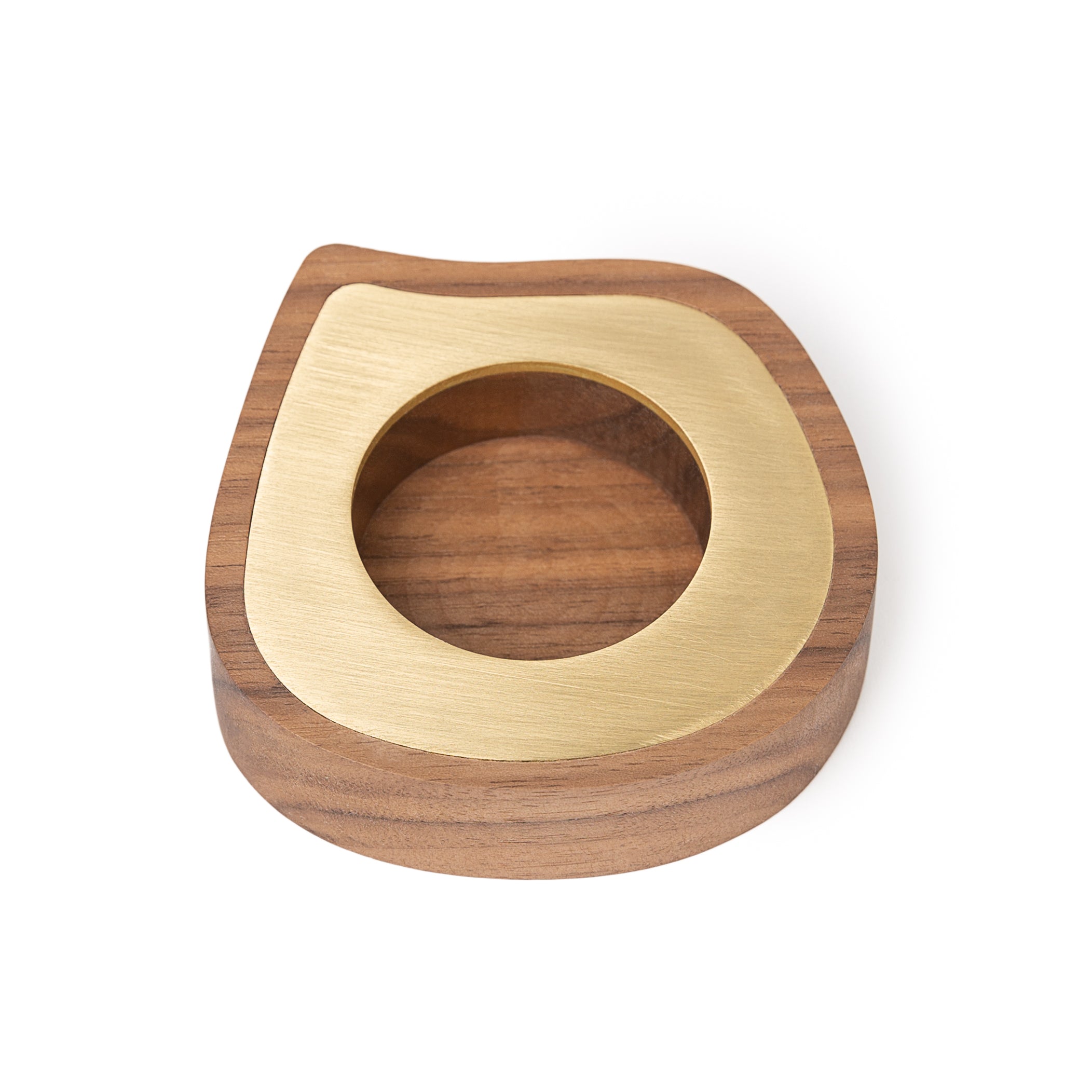 Taper candle or tealight holder | walnut, brass