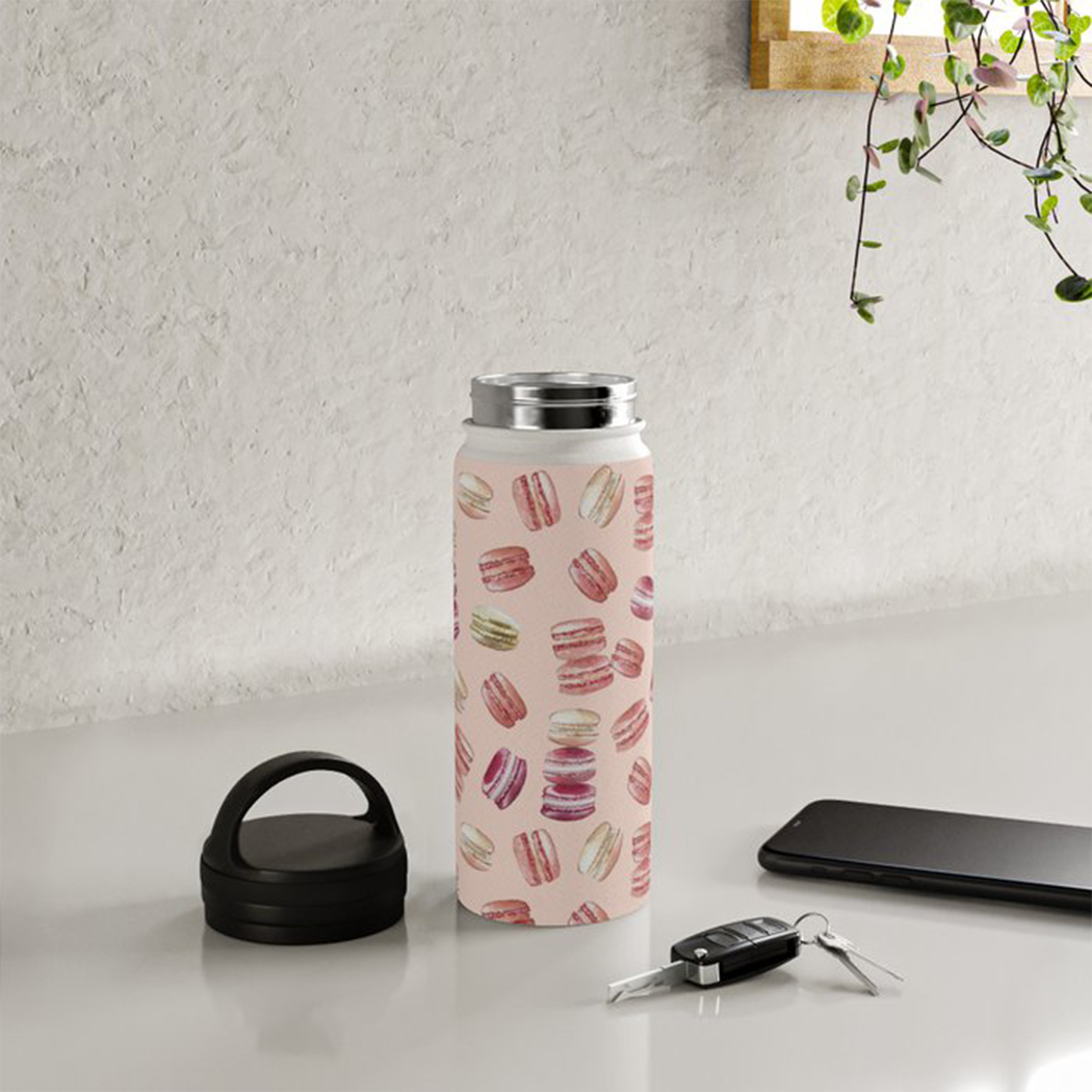 Macaron Handle Lid Water Bottle