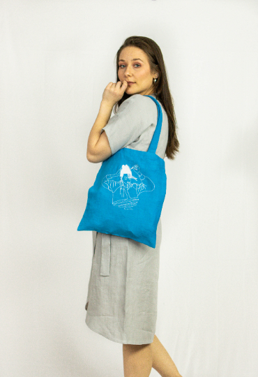 Natural Light linen tote bag with embroidery