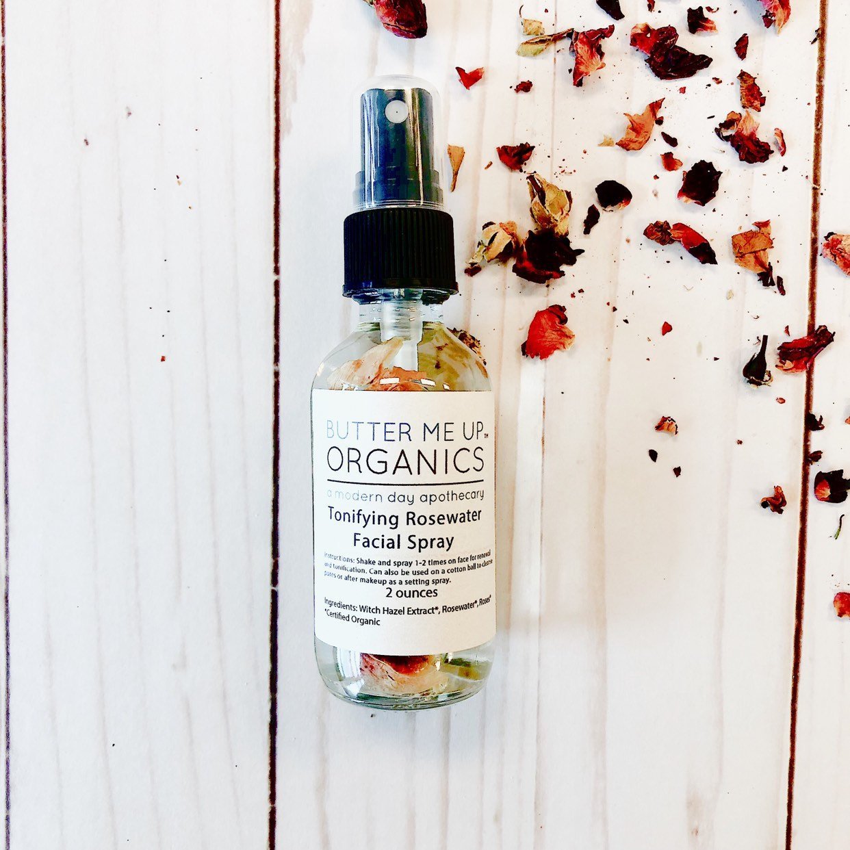 Organic Rosewater Toner / Facial Mist / Makeup Setting Spray / Organic