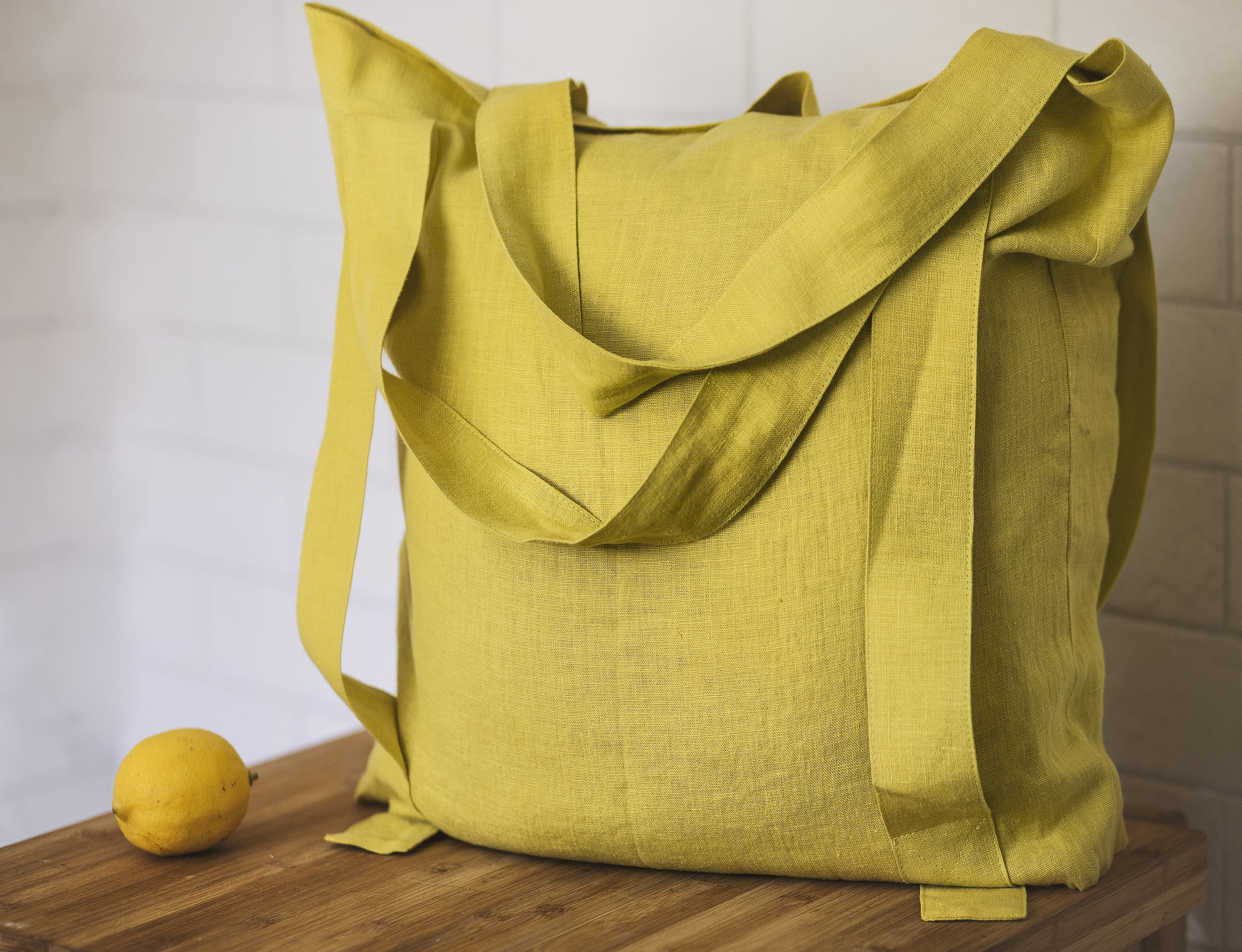 Light Grey and Grey linen canvas bag two tones